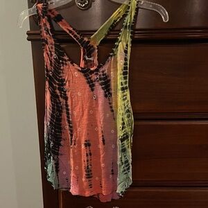 Ecoté, size M, black, pink, green tie-dye